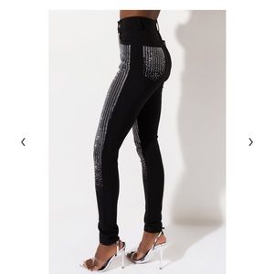 Akira Party on Rhinestone High Waisted Skinny Pant